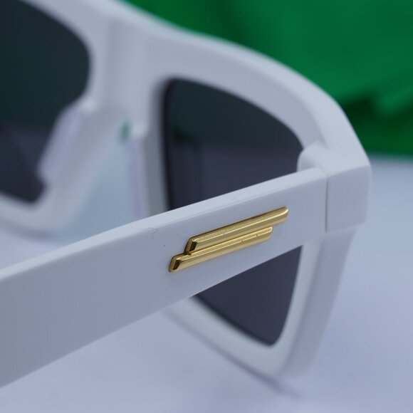 Bottega Veneta BV1213S 004 Rectangle Sunglasses - White\Grey - Picture 6 of 10